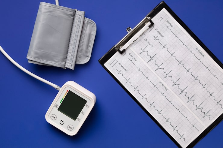 top view tensiometer checking blood pressure 23 2150456077